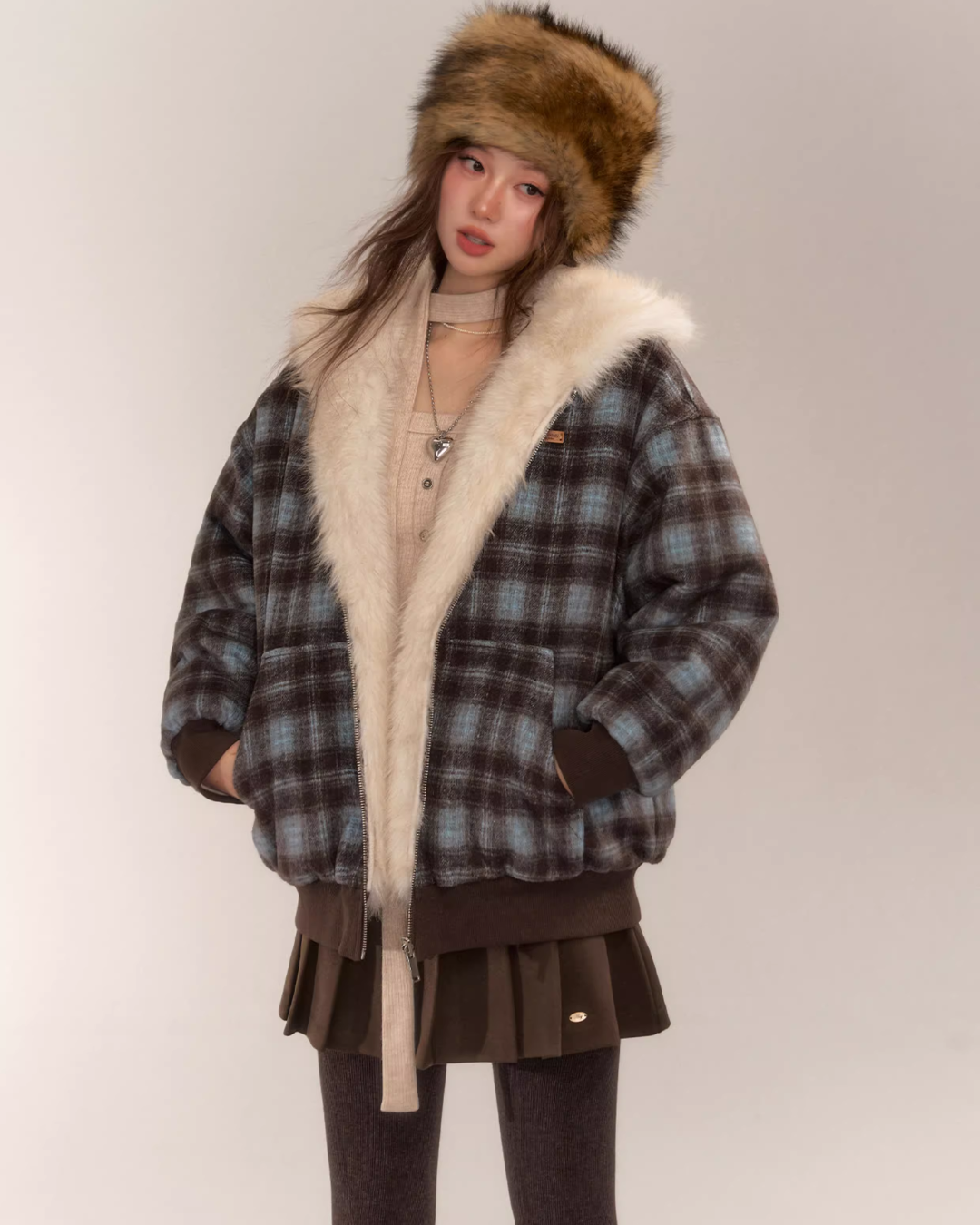 Reversible Check Fleece Jacket ASG0060