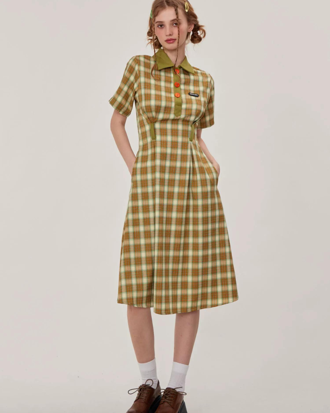 Polo Color Plaid Dress ZZF0258