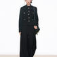 Black Gold Buckle Short Jacket / Black Casual Wide Pants WEO0069