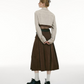 Short High Waisted Shirt＆Pleated Long Skirt IMO0101