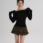 Off-Shoulder Long Sleeve Top SRS0354