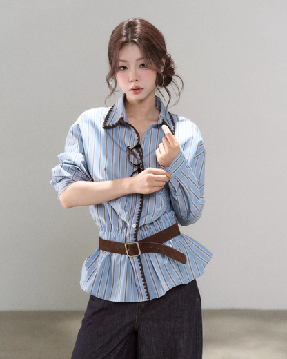 Blue Stripes Long-Sleeve Shirt WDB0015