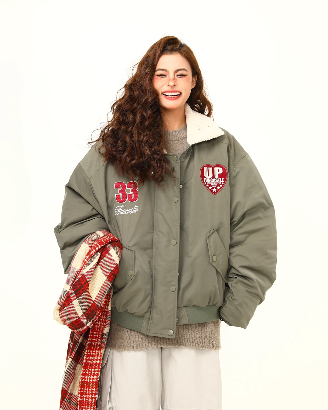 Retro Lambswool Collar Cotton Jacket WDZ0039