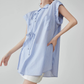 Blue Striped Sleeveless Shirt FER0177