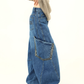Retro Curve Wide Denim Pants WDZ0030