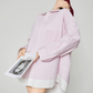 Pink Striped Oversized Shirt / Short Skirt FER0360