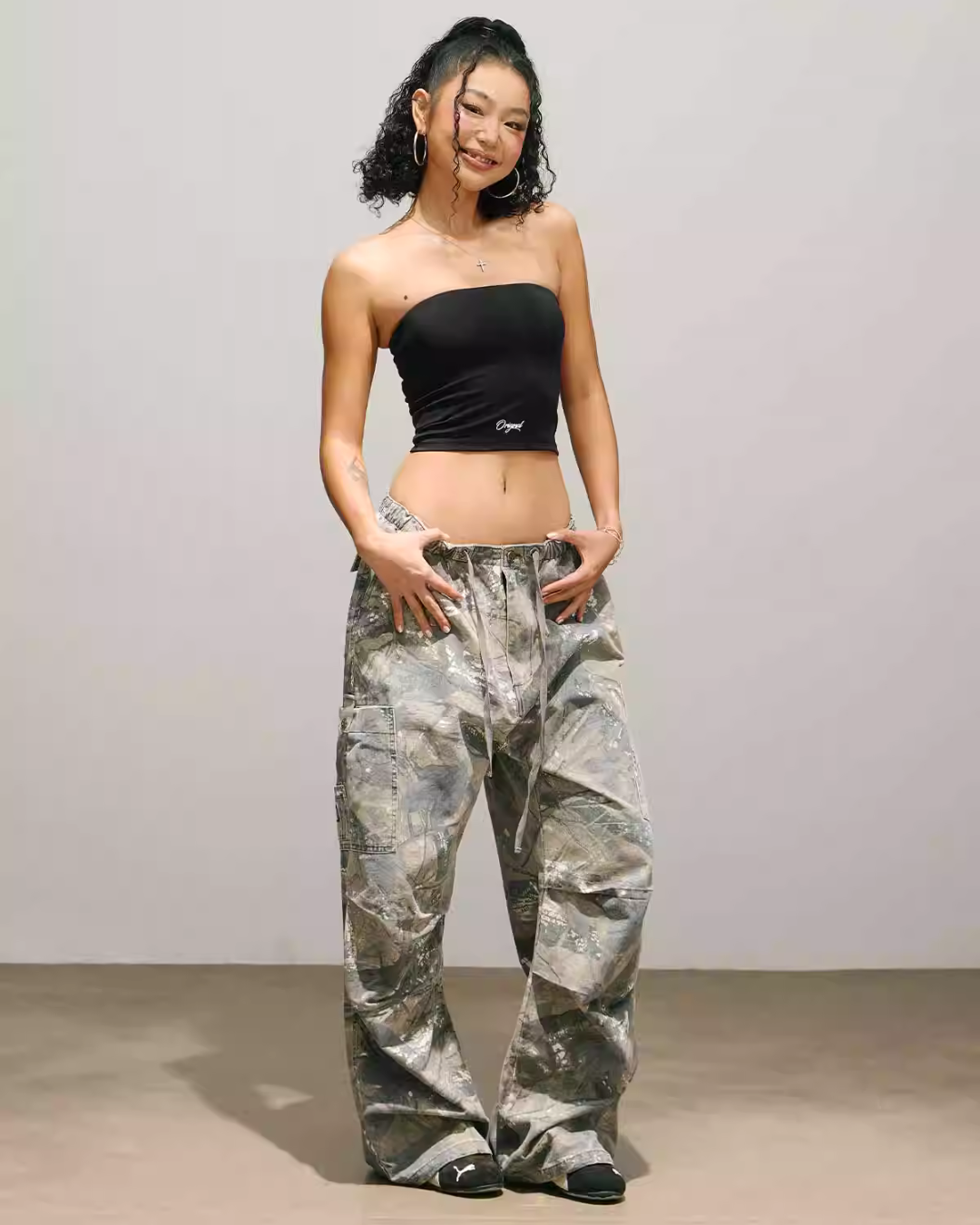 Camouflage Strap Pocket Cargo Pants SMD0002