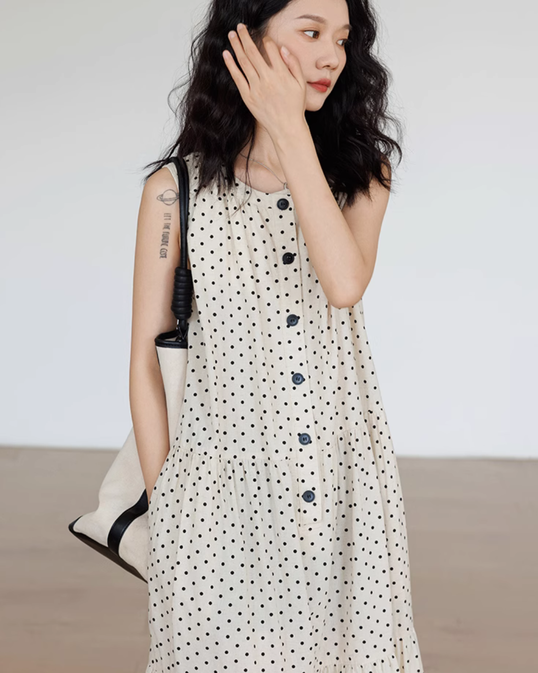 Polka Dot Tiered Dress VAS0036