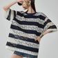 Sheer Lace Border Oversized T-Shirt FER0237