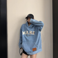 Oversize Retro Embroidered Denim Hoodie YLS1077