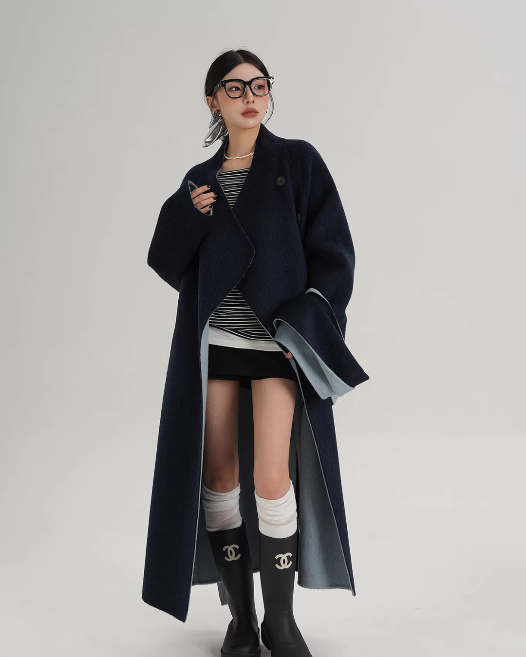Scarf Design Long Wool Coat SRS0409