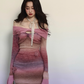 Off Shoulder Gradient Tight Dress LAS0026