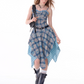 Blue Tiedye Waist Slim Dress ZZF0361