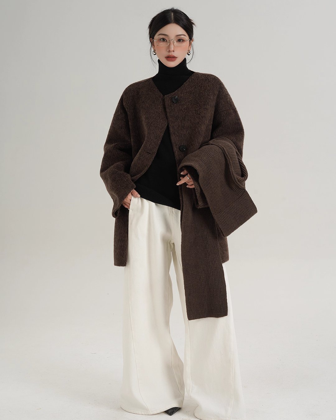 Scarf Design Wool Coat SRS0375