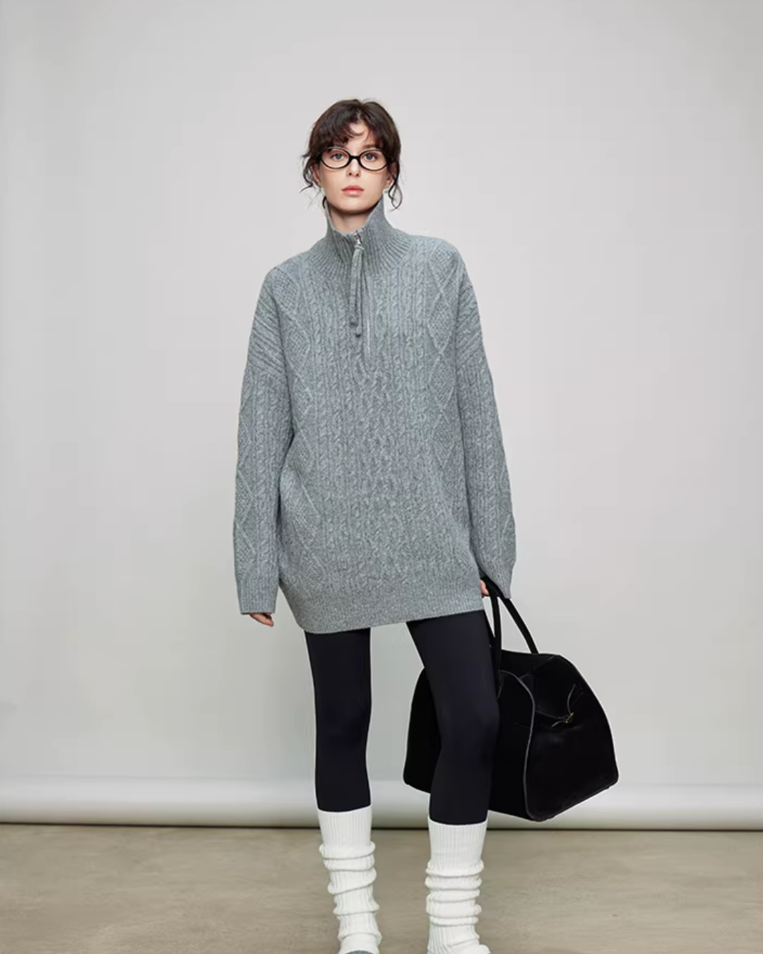 Half-Zip Cable Knit TEO0007
