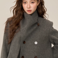 Scarf Collar Double Breasted Wool Coat WDB0003