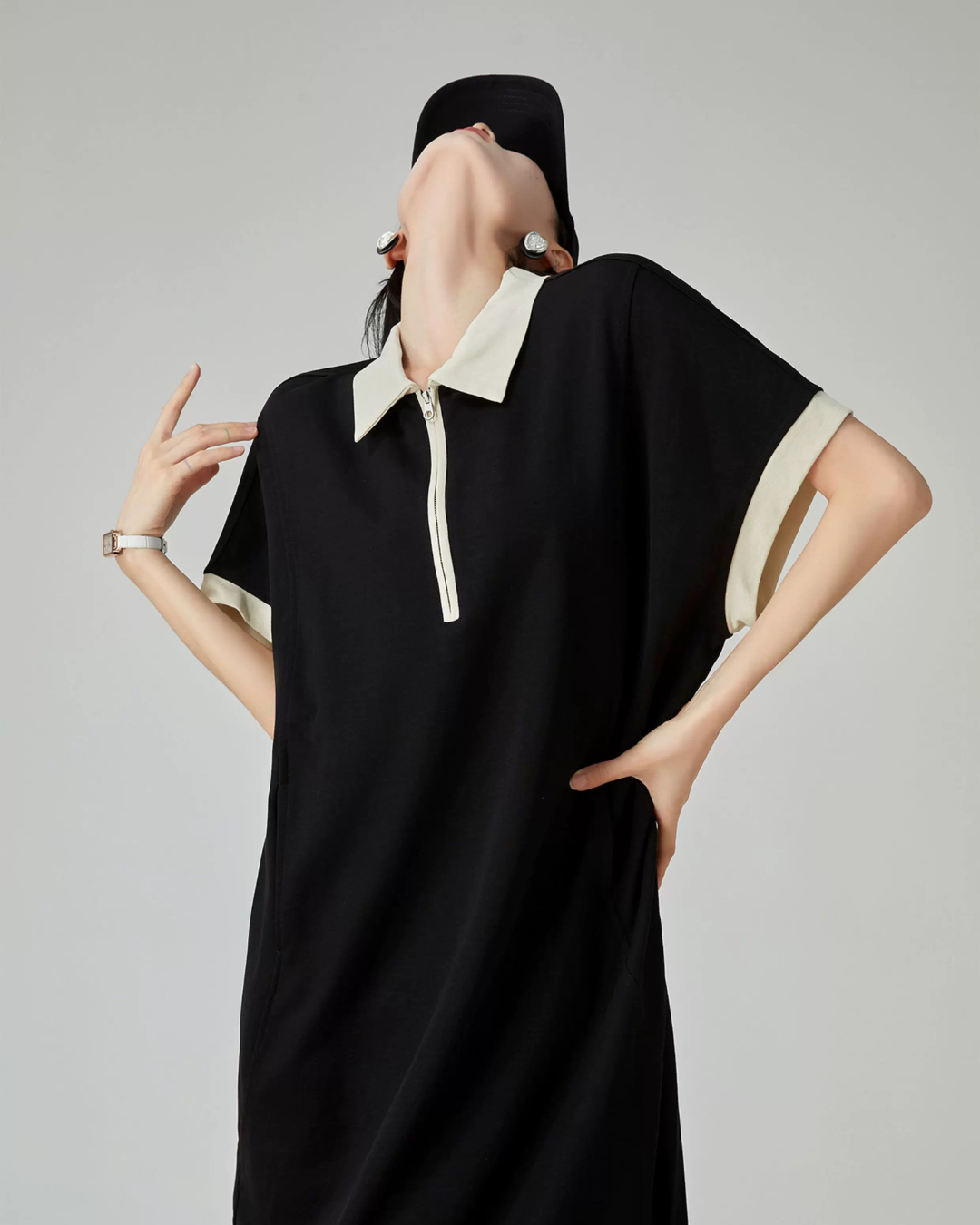 Bicolor Polo Mini Dress FER0122