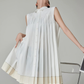 Sleeveless Shirt Pleated Dress FER0174