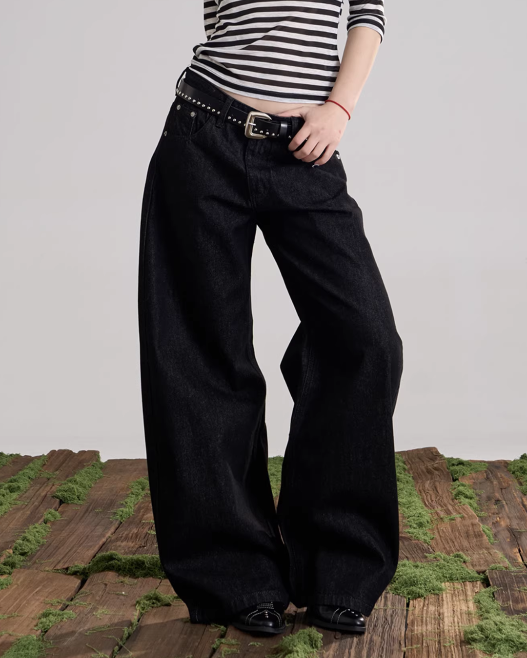 Back Logo Wide Denim Pants ONP0004