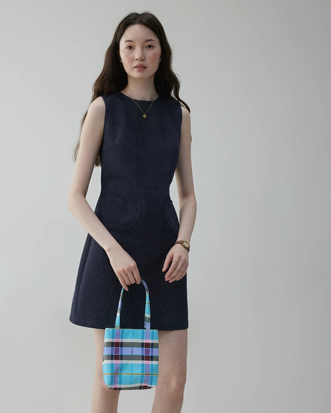 Heart Pocket Sleeveless Dress VOE0002