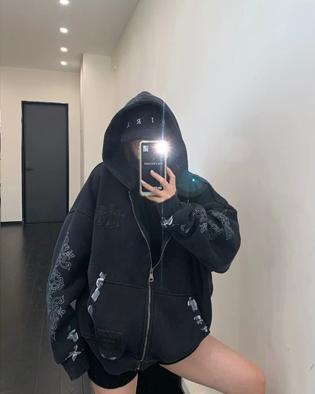 Chrome Hearts Style Zip-Up Hoodie YLS1074