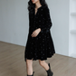 French Star Embroidery Velvet Dress VAS0128