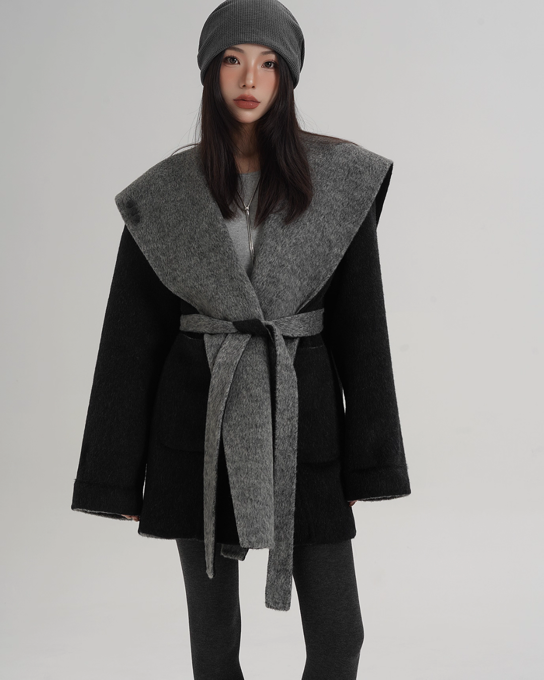 Drop Shoulder Mid Length Coat SRS0388