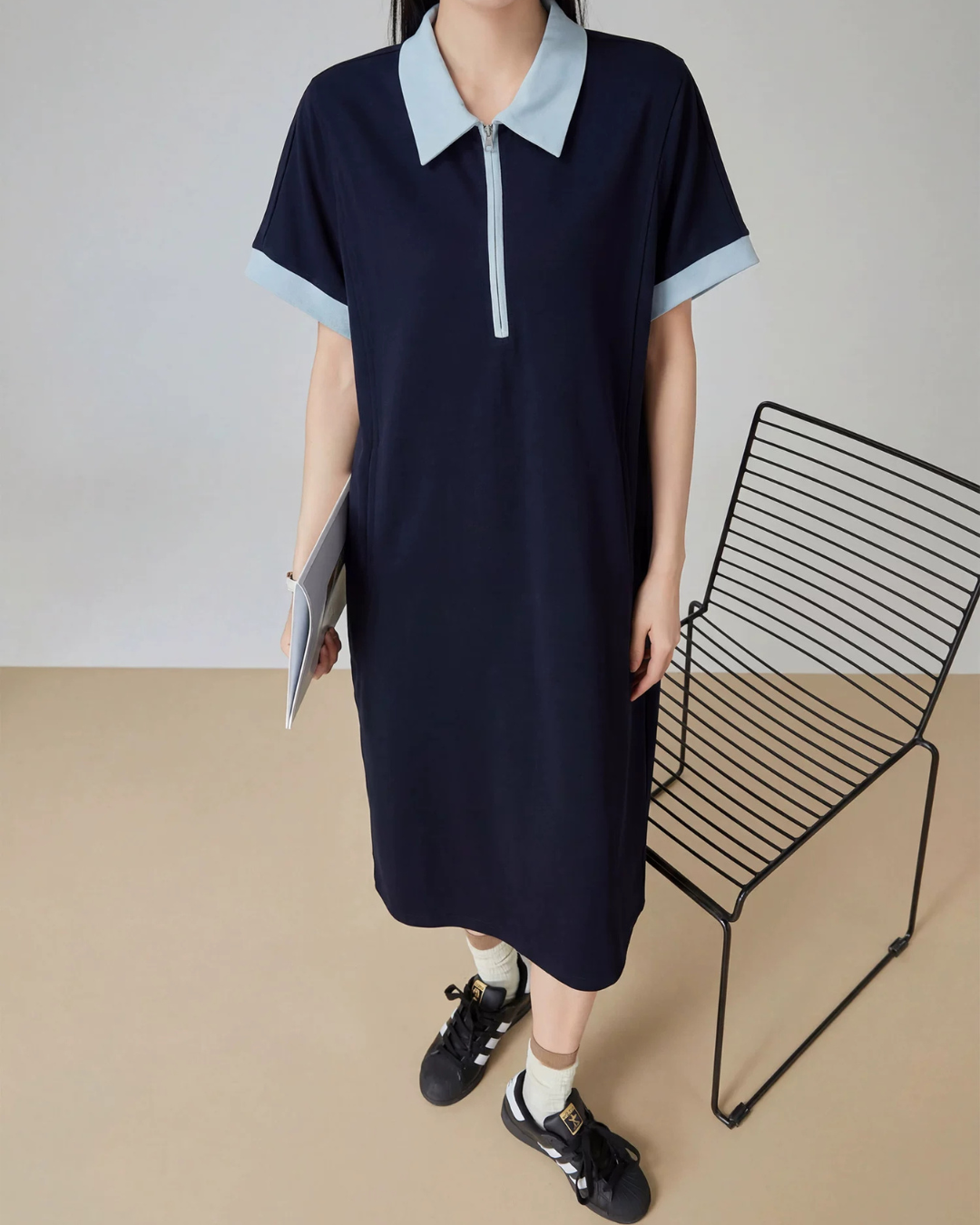 Polo Collar Short Sleeve Dress FER0208