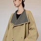 Khaki Plaid Patchwork Trench Coat  SUY0005