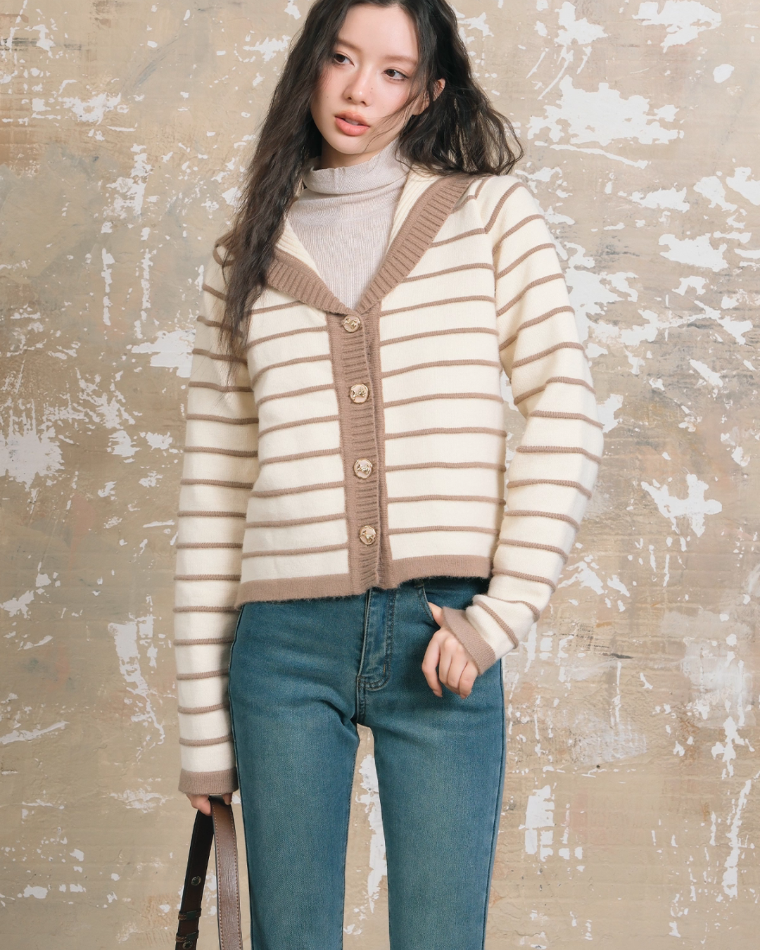 Stripe Retro Collar Knit ASG0054