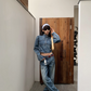 Mock Neck Denim Jacket / Denim Pants ACS0124