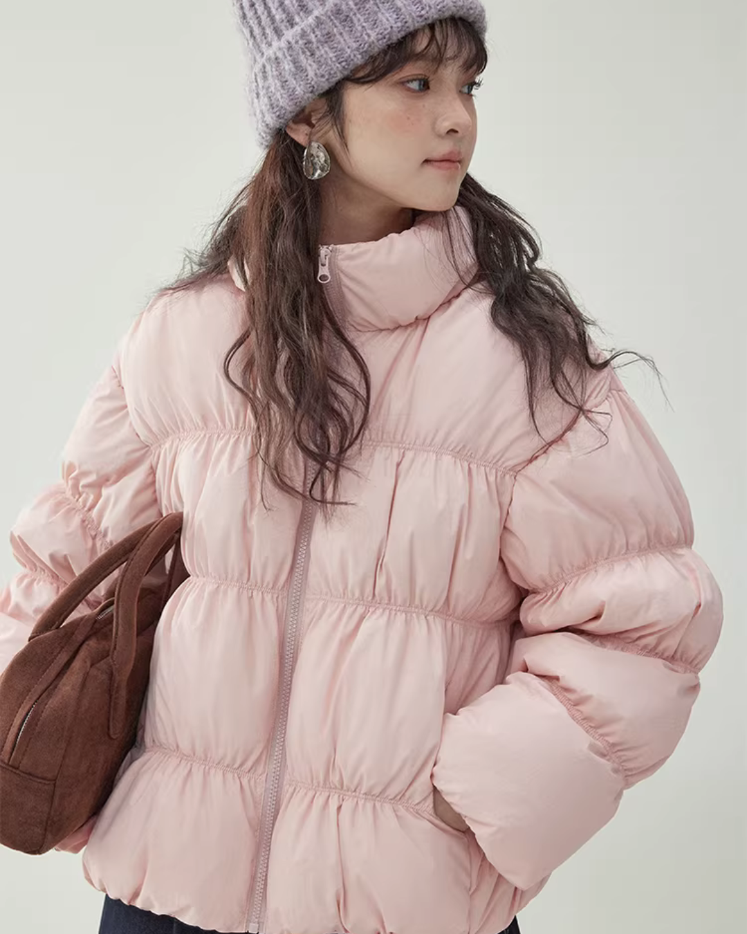 Stand Collar Fluffy Down Jacket AMU0043