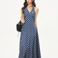 Paid Halter Neck Dress / Knit Cardigan WEO0003