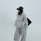 Fluffy Half Button Pullover Hoodie / Wide Pants YLS0707