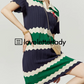 Wave Stripe Polo Dress LLA0196