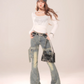 Vintage Belt Flare Denim Pants KLS0007