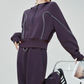 Half-Zip Sailor Collar Tops / Wide Sweatpants FER0383