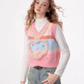 Retro Pink V-Neck Vest ZZF0281