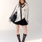 V-Neck Side Line Long Sleeve Top / Flare skirt ASG0007