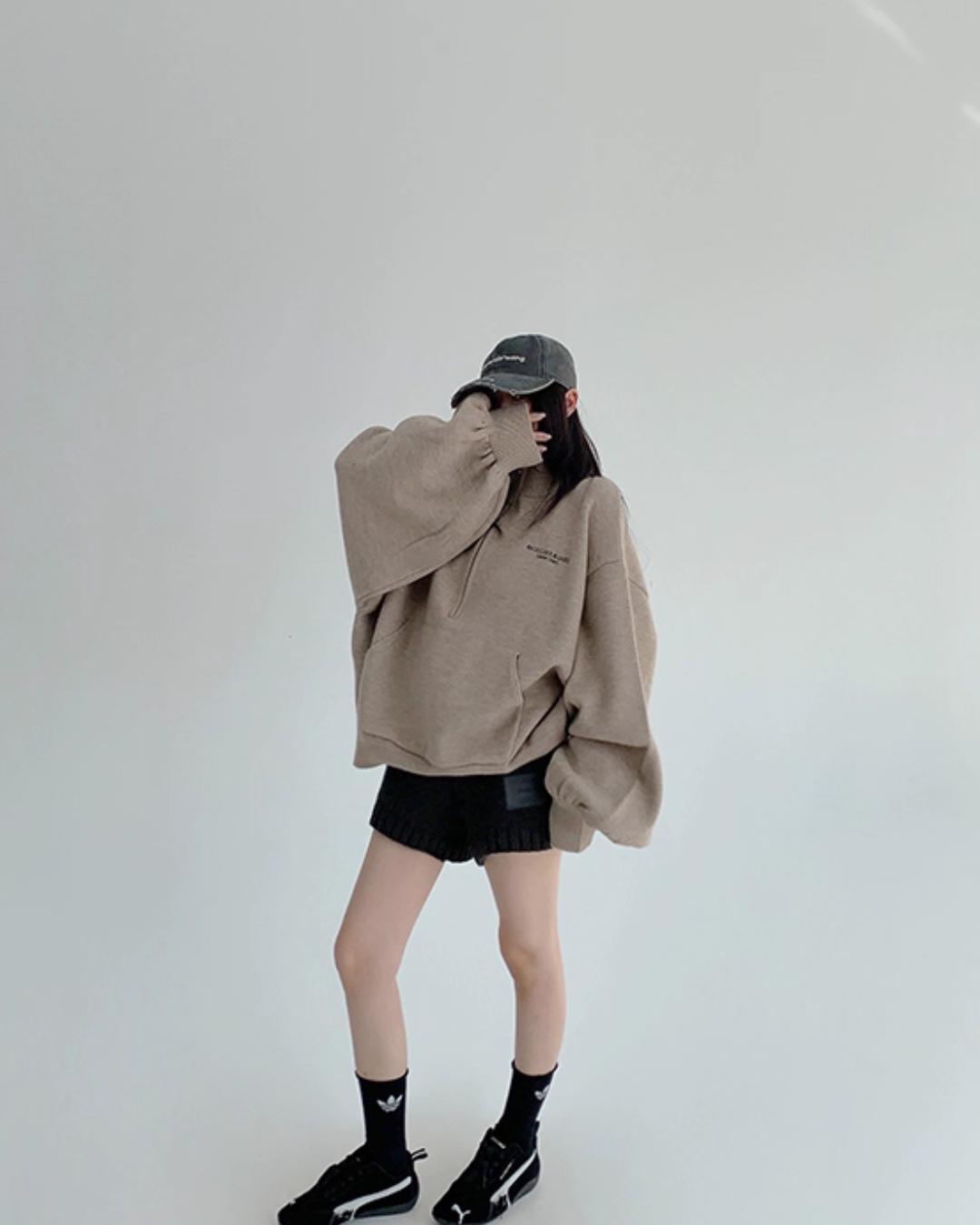 Half-Zip Sweatshirt Top YLS1009