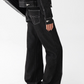 High Neck Stitch Denim Jacket / Wide Denim Pants ACS0265