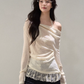 Lace Off Shoulder Knit Tops WDB0020