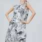 Hand-Drawn Floral Print Dress FER0289