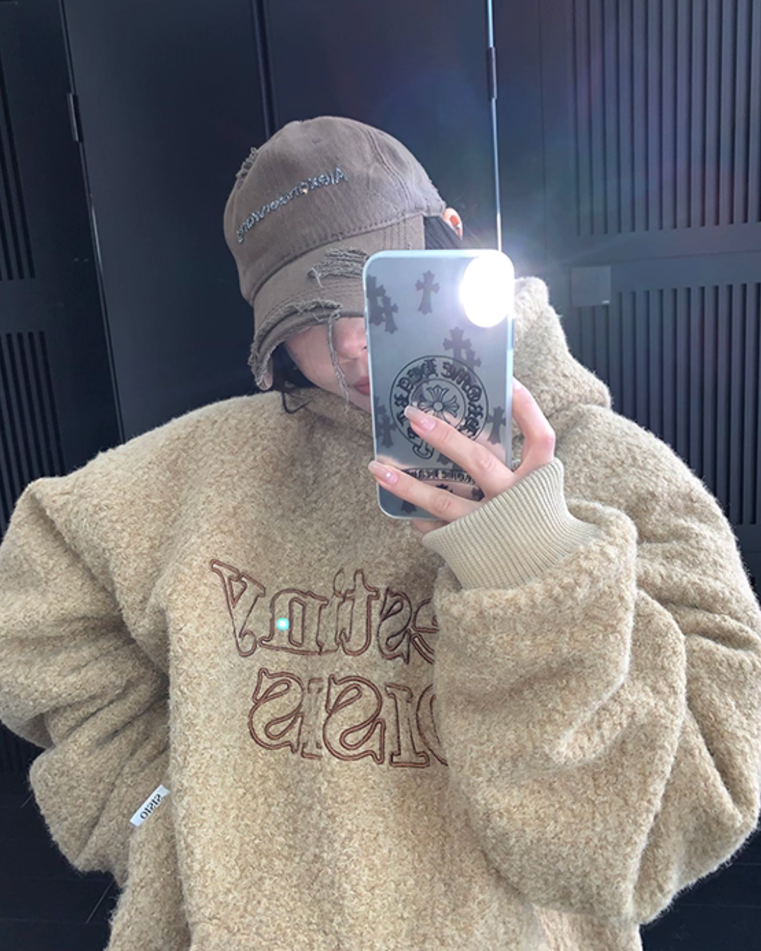 Retro Tweed Pullover Hoodie YLS1013