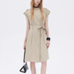 Flap Pocket French Sleeve Shirt Dress SHN0037