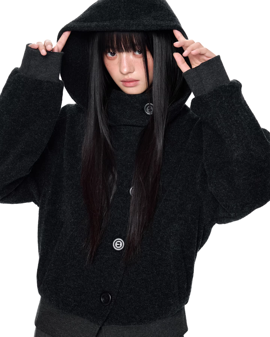 Short Wool Hooded Coat EZK0102