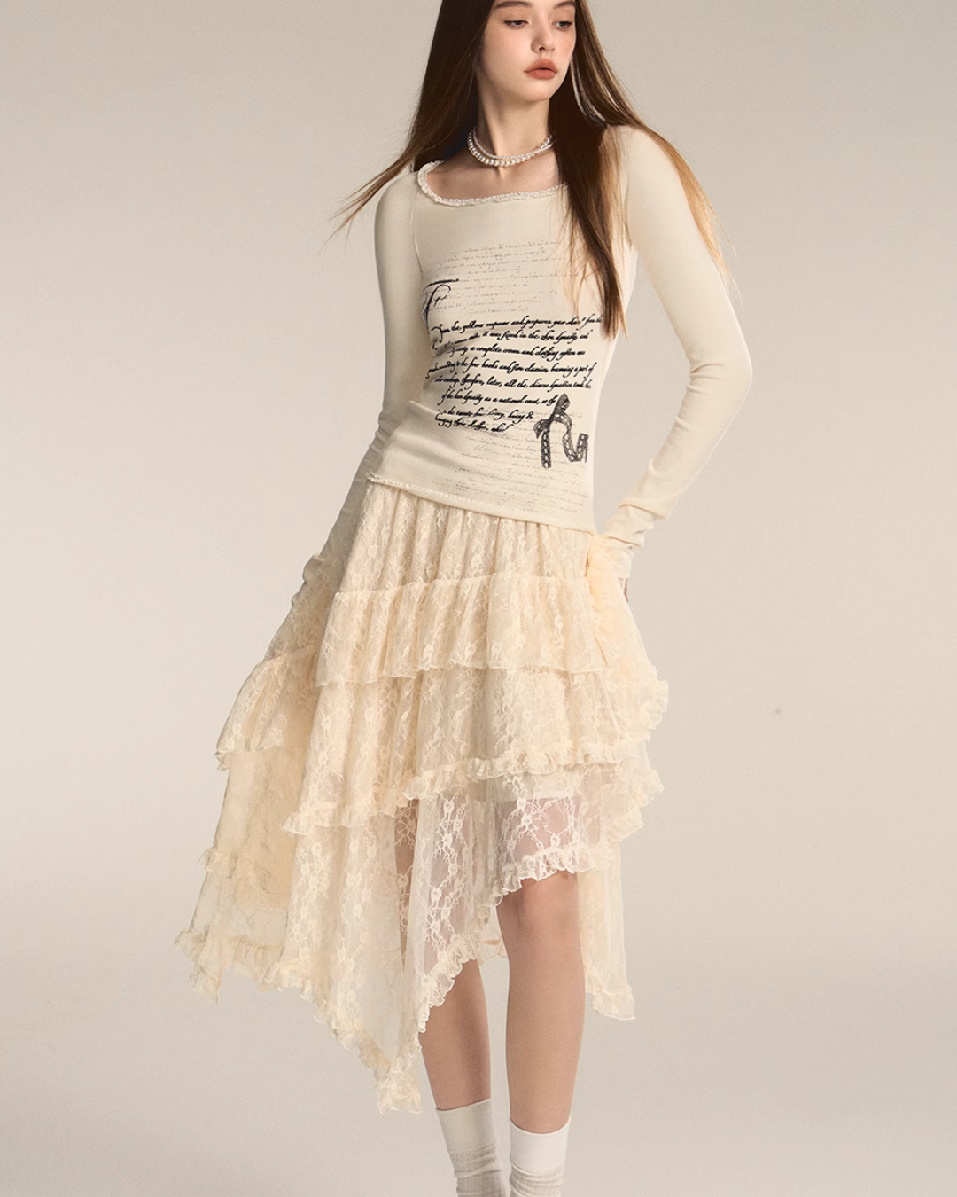 Tiered Lace Skirt AFD0020