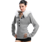Fur Hood Half Button Knit BGS0014