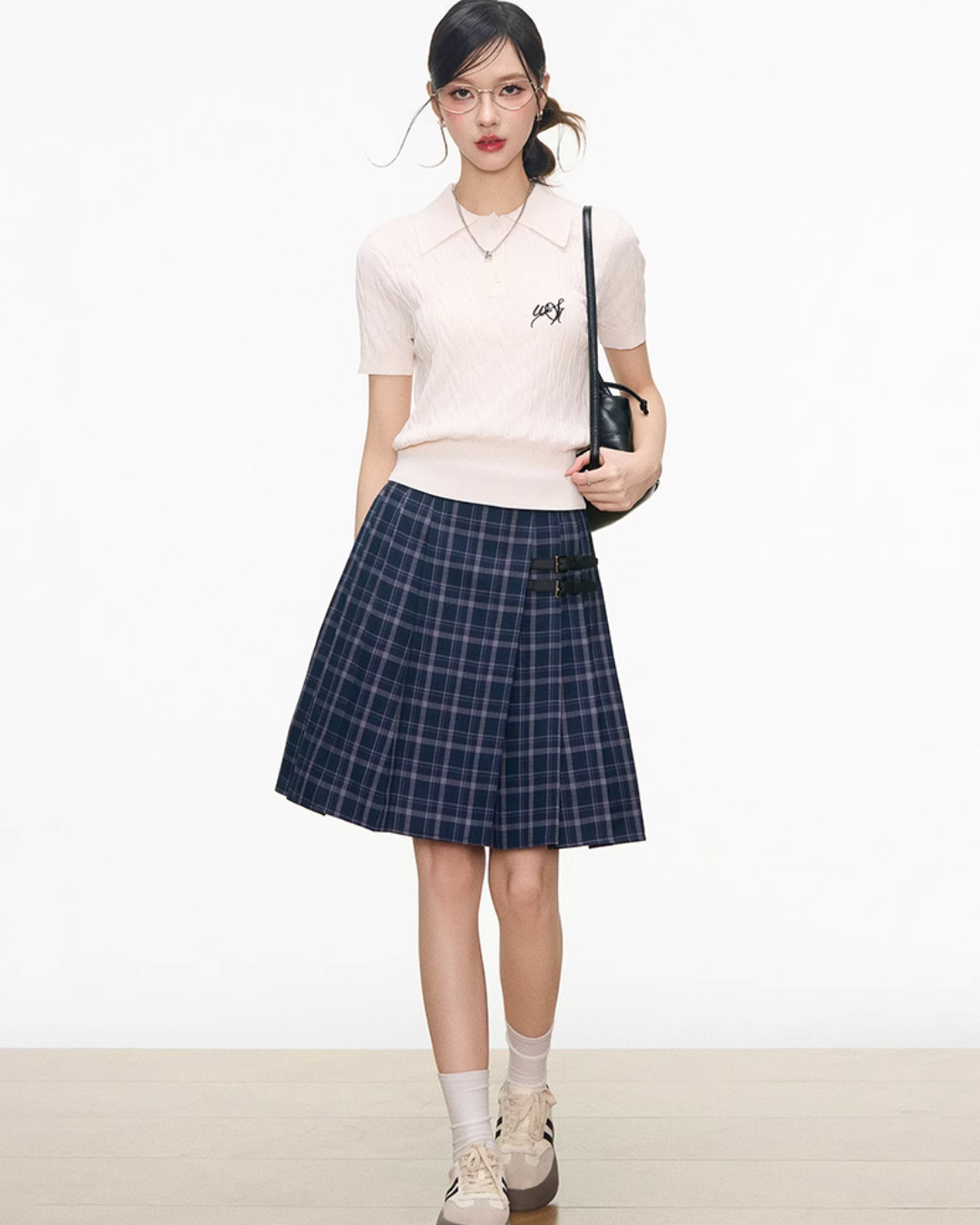 Polo Knit Top / Paid Pleated Skirt WEO0027