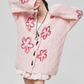 Flower Cable Knit Cardigan FER0042
